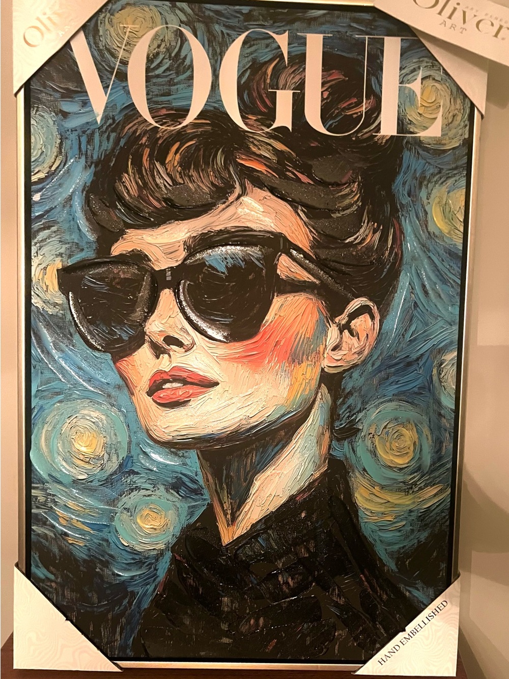 NEW Canvas Painting Vogue Audrey Hepburn Breakfast Tiffany's Oliver Gal 24" X 16